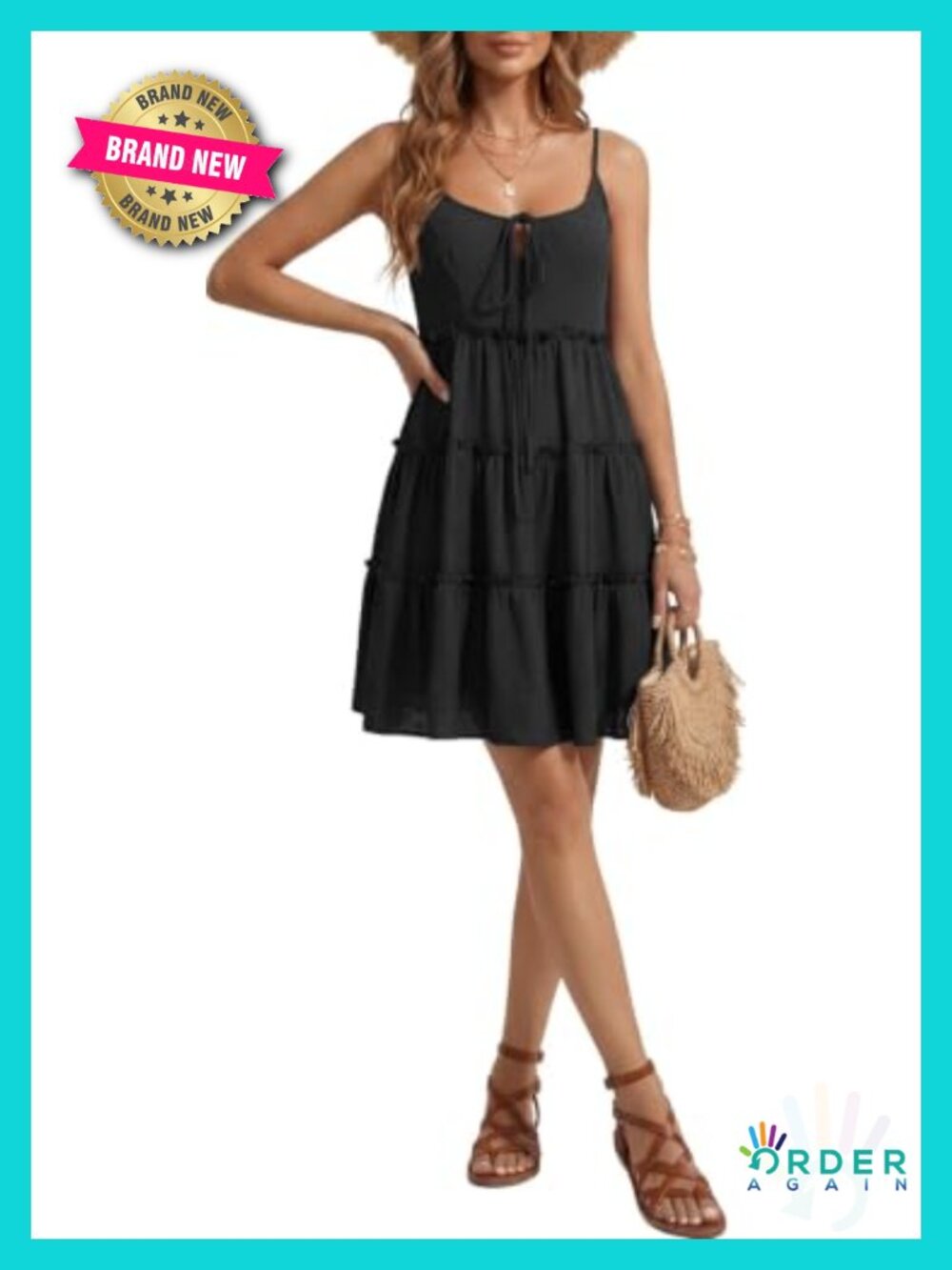 Swiss Dot Smocked Mini Dress Spaghetti Strap A-Line Sundress